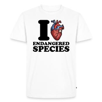 I love endangered species - Men's Premium Organic T-Shirt - white - Front - Nico (187cm)