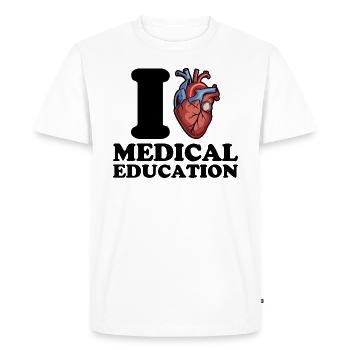 J’adore l’éducation médicale - T-shirt Premium bio Homme - blanc - Devant - Nico (187cm)