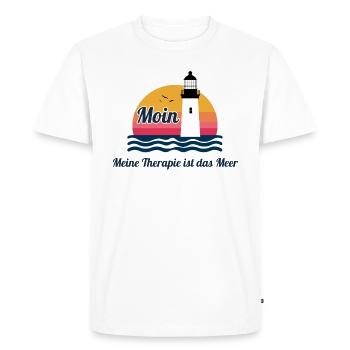Ma thérapie, c’est la mer - Moin - T-shirt Premium bio Homme - blanc - Devant - Nico (187cm)