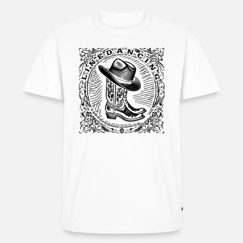 Linedancing - Männer Premium Bio T-Shirt - Weiß
