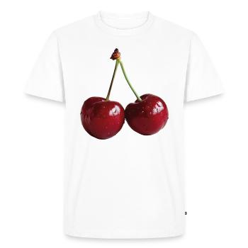 Cherries - Men's Premium Organic T-Shirt - white - Front - Nico (187cm)