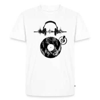Disques vinyle écouteurs de vinyle - T-shirt Premium bio Homme - blanc - Devant - Nico (187cm)