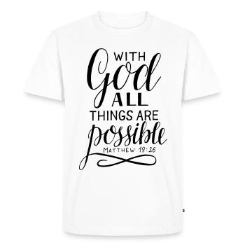 Avec Dieu - T-shirt Premium bio Homme - blanc - Devant - Nico (187cm)