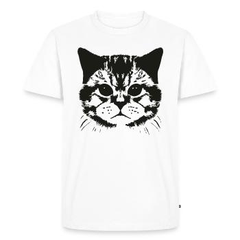 cat face - Men's Premium Organic T-Shirt - white - Front - Nico (187cm)