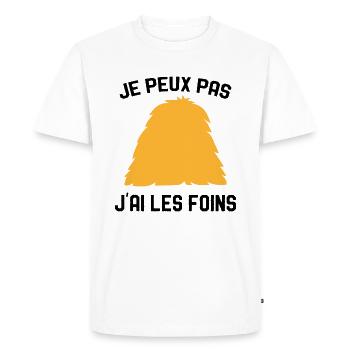Je Peux Pas J'ai Les Foins Humour Agriculteur - T-shirt Premium bio Homme - blanc - Devant - Nico (187cm)