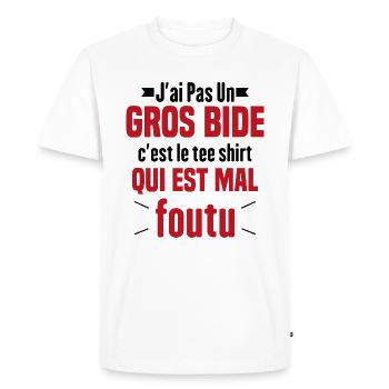 J'ai Pas Un Gros Bide Humour Cadeau - T-shirt Premium bio Homme - blanc - Devant - Nico (187cm)