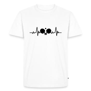 Heartbeat Table Tennis Ping Pong Racket ECG - Men's Premium Organic T-Shirt - white - Front - Nico (187cm)
