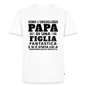 Je suis le fier père d'une fille extraordinaire - T-shirt Premium bio Homme - blanc - Devant - Nico (187cm)
