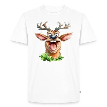 Funny Deer - Men's Premium Organic T-Shirt - white - Front - Nico (187cm)