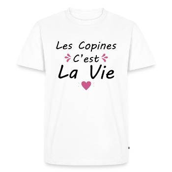 Les Copines C est La Vie La Meilleure Amie Femme - T-shirt Premium bio Homme - blanc - Devant - Nico (187cm)