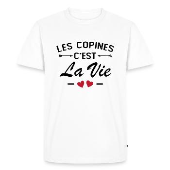Les Copines C est La Vie La Meilleure Amie Femme - T-shirt Premium bio Homme - blanc - Devant - Nico (187cm)