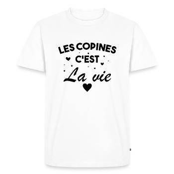 Les Copines C est La Vie La Meilleure Amie Femme - T-shirt Premium bio Homme - blanc - Devant - Nico (187cm)