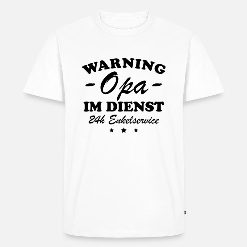Opa im Dienst Geschenkidee - Männer Premium Bio T-Shirt - Weiß