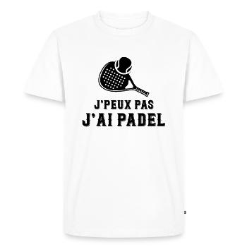 Je Peux Pas J'ai Padel Pongiste - T-shirt Premium bio Homme - blanc - Devant - Nico (187cm)