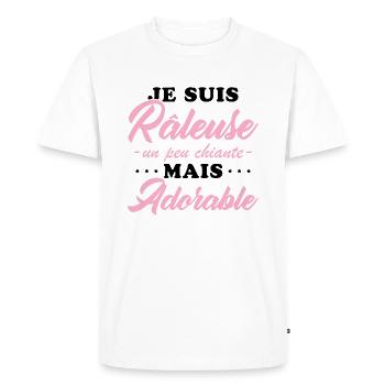 Râleuse Mais Adorable Cadeau Humour Personnalisé - T-shirt Premium bio Homme - blanc - Devant - Nico (187cm)