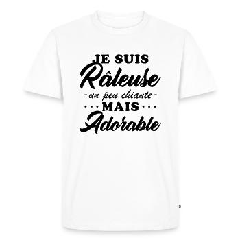 Râleuse Mais Adorable Cadeau Humour Personnalisé - T-shirt Premium bio Homme - blanc - Devant - Nico (187cm)