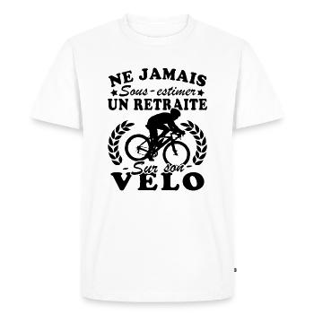 A pensioner on his bike Humour Cyclist retirement - Men's Premium Organic T-Shirt - white - Front - Nico (187cm)
