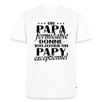 Un papa formidable Papy exceptionnel cadeau - T-shirt Premium bio Homme - blanc - Devant - Nico (187cm)