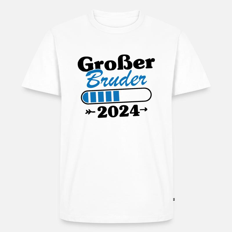 Großer Bruder Loading 2024 - Männer Premium Bio T-Shirt - Weiß