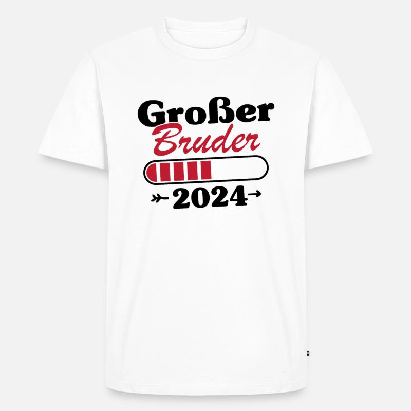 Großer Bruder Loading 2024 - Männer Premium Bio T-Shirt - Weiß