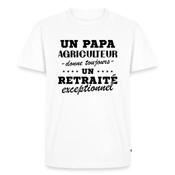A Farmer Dad Gives an Exceptional Retiree - Men's Premium Organic T-Shirt - white - Front - Nico (187cm)