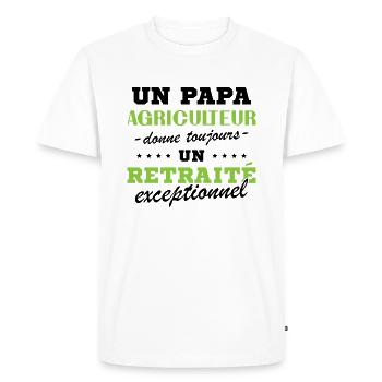 A Farmer Dad Gives an Exceptional Retiree - Men's Premium Organic T-Shirt - white - Front - Nico (187cm)
