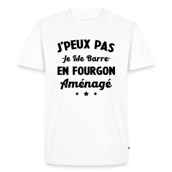 J'peux pas j me barre en fourgon aménagé - T-shirt Premium bio Homme - blanc - Devant - Nico (187cm)