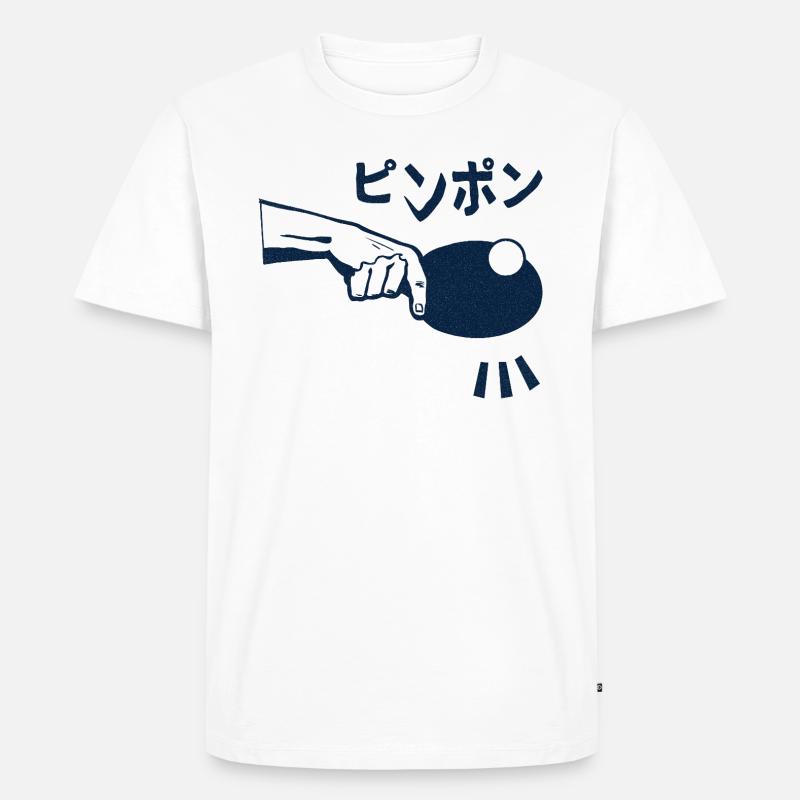 Ping Pong Japanisch - Männer Premium Bio T-Shirt - Weiß