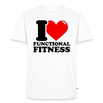 I Love Functional Fitness - Poids de fitness - T-shirt Premium bio Homme - blanc - Devant - Nico (187cm)