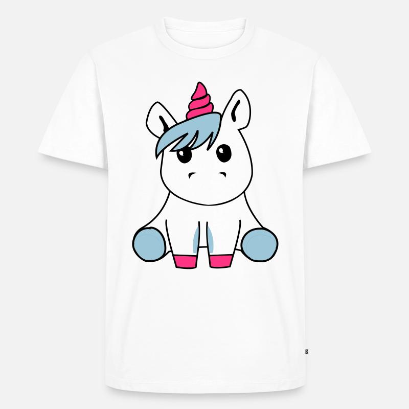 kleines Einhorn - Männer Premium Bio T-Shirt - Weiß