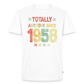 1958 - Joyeux anniversaire - Totalement génial depuis 1958 - T-shirt Premium bio Homme - blanc - Devant - Nico (187cm)