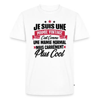 Je suis une mamie vintage - Cadeau grand-mère - T-shirt Premium bio Homme - blanc - Devant - Nico (187cm)