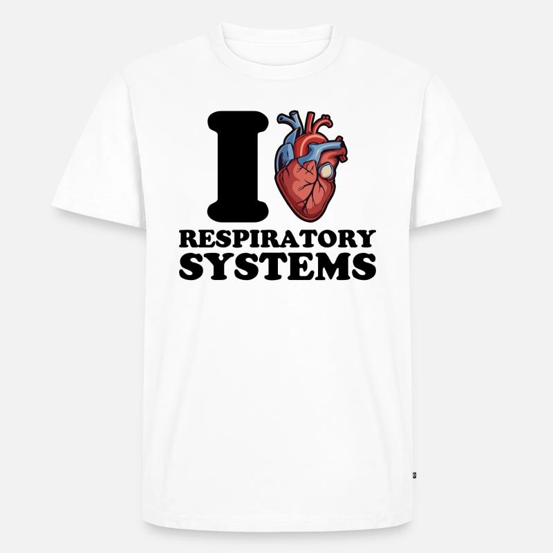 Ich liebe Atmungssysteme - Männer Premium Bio T-Shirt - Weiß