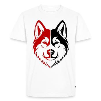 Tête de chien Akita - T-shirt Premium bio Homme - blanc - Devant - Nico (187cm)