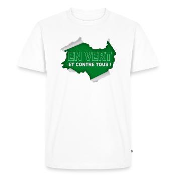 En vert et contre tous ! - T-shirt Premium bio Homme - blanc - Devant - Nico (187cm)
