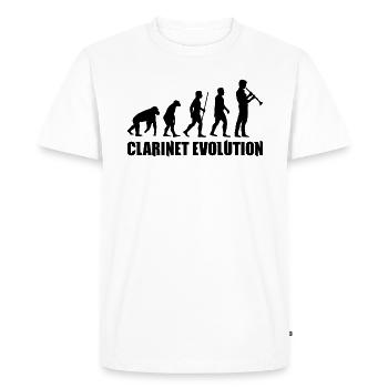 T-shirt Musique Clarinette Evolution - T-shirt Premium bio Homme - blanc - Devant - Nico (187cm)