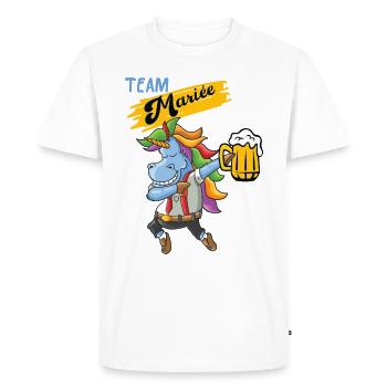 beauf humour collègue drôle drôle papa beauf - T-shirt Premium bio Homme - blanc - Devant - Nico (187cm)