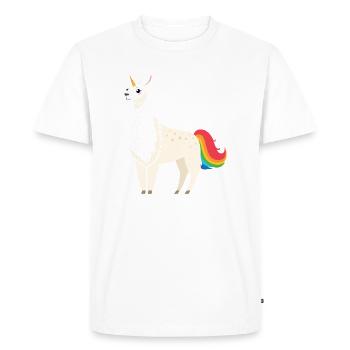 Real Llamacorns Are Born In July | Birthday Design - Men's Premium Organic T-Shirt - white - Front - Nico (187cm)