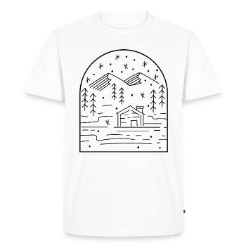 Paysage d'hiver Neige Cozy Winter Days - T-shirt Premium bio Homme - blanc - Devant - Nico (187cm)