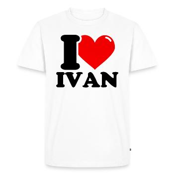 I love ivan First Name - Men's Premium Organic T-Shirt - white - Front - Nico (187cm)
