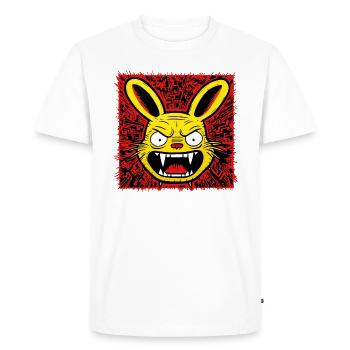 Angry Rabbit - Men's Premium Organic T-Shirt - white - Front - Nico (187cm)