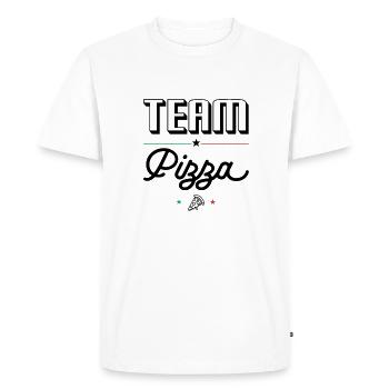 Team Pizza - Pour les gros mangeurs de Pizzas - T-shirt Premium bio Homme - blanc - Devant - Nico (187cm)