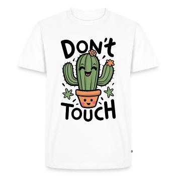 Ne pas toucher - T-shirt Premium bio Homme - blanc - Devant - Nico (187cm)