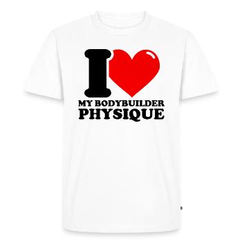 J’aime mon corps de bodybuilder - Croissance de la forme physique - T-shirt Premium bio Homme - blanc - Devant - Nico (187cm)