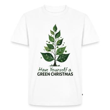 Eco Friendly Green Christmas Tree - Men's Premium Organic T-Shirt - white - Front - Nico (187cm)