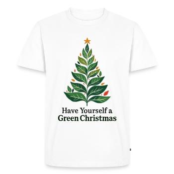 Eco Friendly Green Christmas Tree - Men's Premium Organic T-Shirt - white - Front - Nico (187cm)