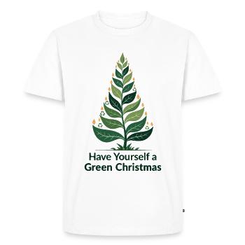 Eco Friendly Green Christmas Tree - Men's Premium Organic T-Shirt - white - Front - Nico (187cm)