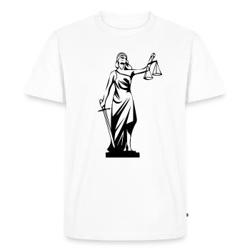 JUSTITIA - JURA T-Shirt / Pockets - Men's Premium Organic T-Shirt - white - Front - Nico (187cm)