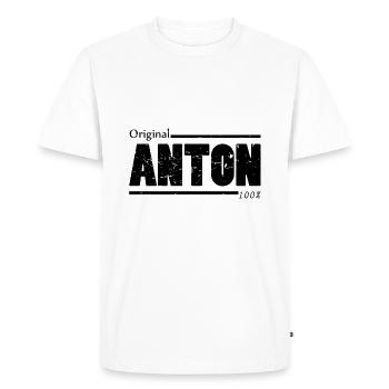 Anton T-Shirt Nom Enfant Cadeau D'anniversaire - T-shirt Premium bio Homme - blanc - Devant - Nico (187cm)