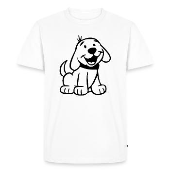 Idée cadeau Hundi mignon - T-shirt Premium bio Homme - blanc - Devant - Nico (187cm)